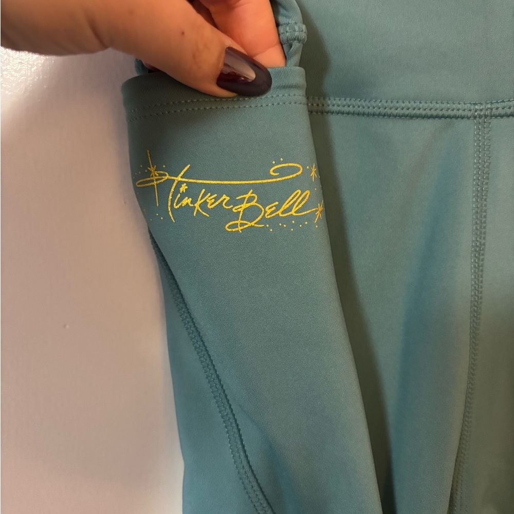 NWT Disney Parks Tinker Bell Teal Leggings with Pockets - Medium- Retired HTF - Picture 6 of 7